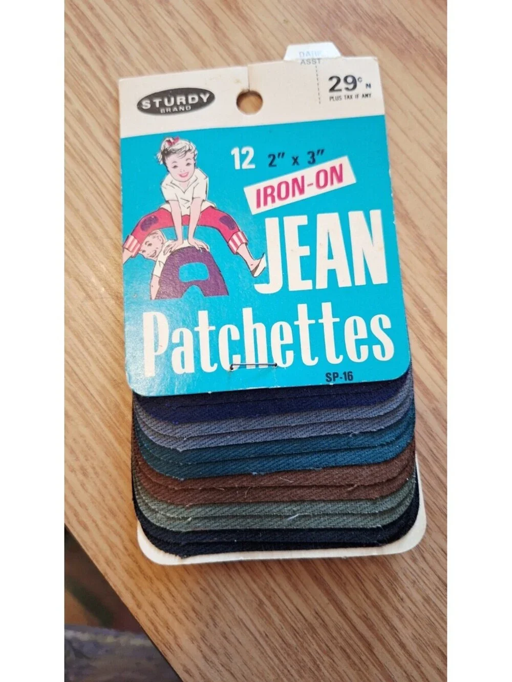 VTG 1967 Sturdy Brand Jean Patchettes Iron On Denim Repair Patches Multi Color